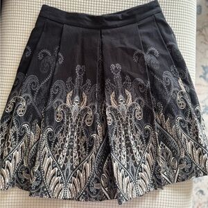 Banana Republic A-Line Pleated Skirt Filigree Y2K Pattern